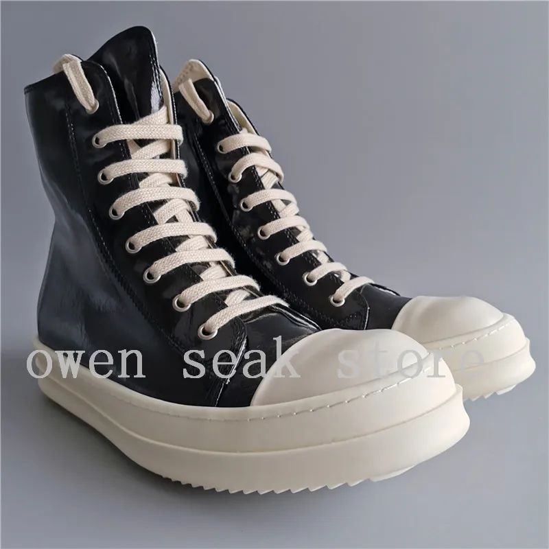 19ss Owen Seak/мужская повседневная парусиновая обувь роскошные кроссовки спортивные ботинки с высоким берцем на шнуровке брендовые туфли на плоской подошве на молнии Большие размеры