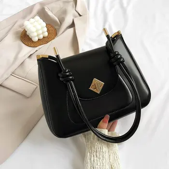 

2020 Women PU Leather Shoulder Bags Solid Retro Girls Crossbody Handbags and Purses Female Travel Luxury Trending Cross Body Bag