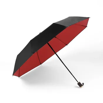 

Solid Umbrella Three Folding Umbrella Manual Umbrella Portable Windproof Reverse Paraplu Tradition Umbrella Red Umbrella HH50YS