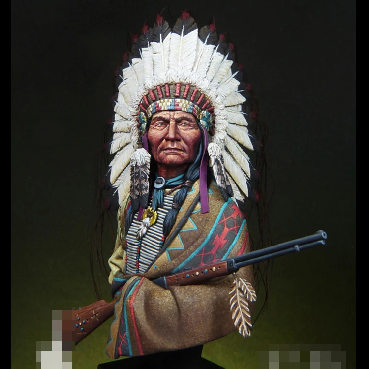 1/12 Смола Модель бюст Sioux ChiefLittle большой гудок 1876 несобранный и Неокрашенный