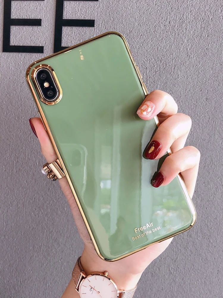Чехол для iPhone x 11 promax, силиконовый чехол, зеленый цвет, серый цвет, xsmax plus, роскошный сплошной цвет, защита от падения, для Huawei P30/por