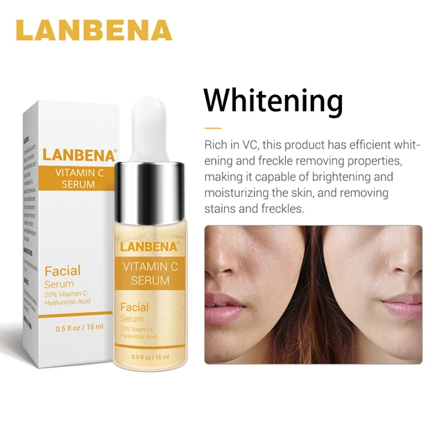 LANBENA Vitamin C Serum 24K GoldSerum  +Hyaluronic Acid Serum Moisturizing Anti-Aging  Whitening Brighten Skin Care