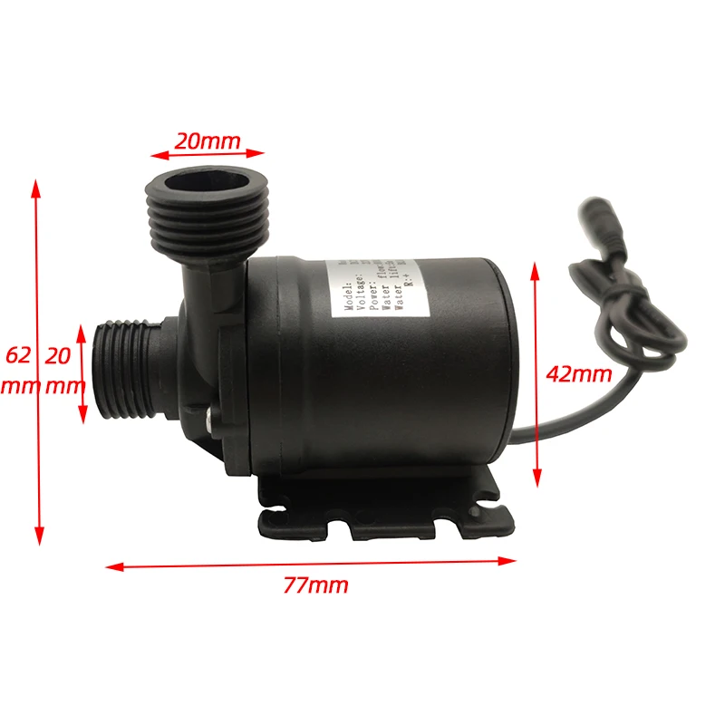DC 12v/24v 800L/H 1/2 Micro Submersible circulation Water Pump with connection kits and EU/US adapter for Aquarium, low noise