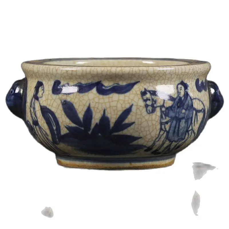 Античный Фарфор Jingdezhen династии Мин сине-белые узоры изображение персонажа