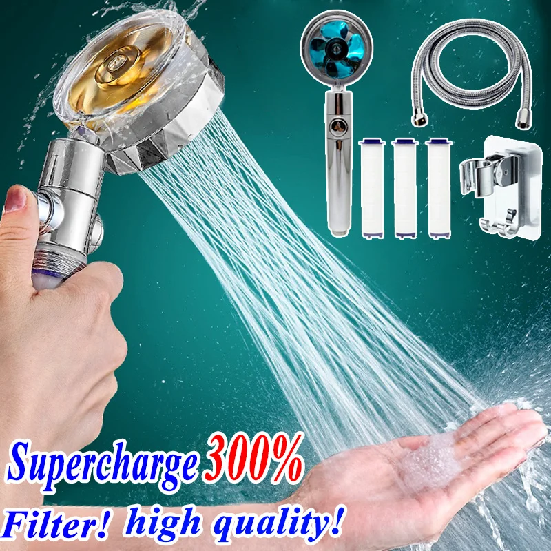 Rainfall Shower Set Head System High Pressure 360 Rotated Handheld Showers with Turbocharged Pressurized Bathroom Faucet | Обустройство
