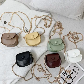 

Mini Female Bag Messenger Bag Coin Purse 2020 New Summer Mini Chain Saddle PU Leather Cute Shoulder Bag Women Bag
