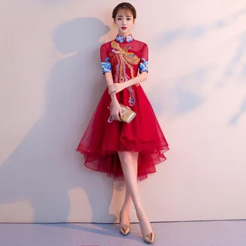 

2020 Vestido Cocktail Style Wedding A Toast To The Bride Clothing Cheongsam Dress Female Show Thin Chinese Wind Brief Paragraph