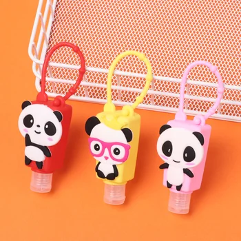 

Hot 5Pcs/Set Portable 30ml Small Silicone Cartoon Panda Owl Dinosaur Sheep Doughnut Hand Sanitizer Bottle Removable Travel Cover