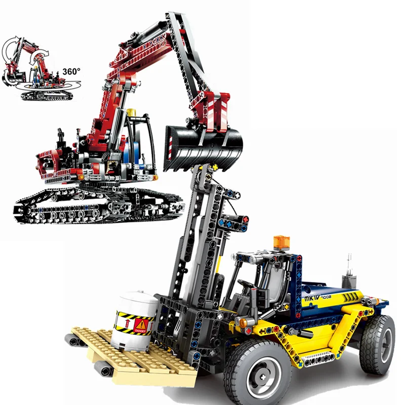 

Compatible with Legoing Technic Car The Construction Vehicle Excavator Lifter Model Building Block Toys for Children Technic Car