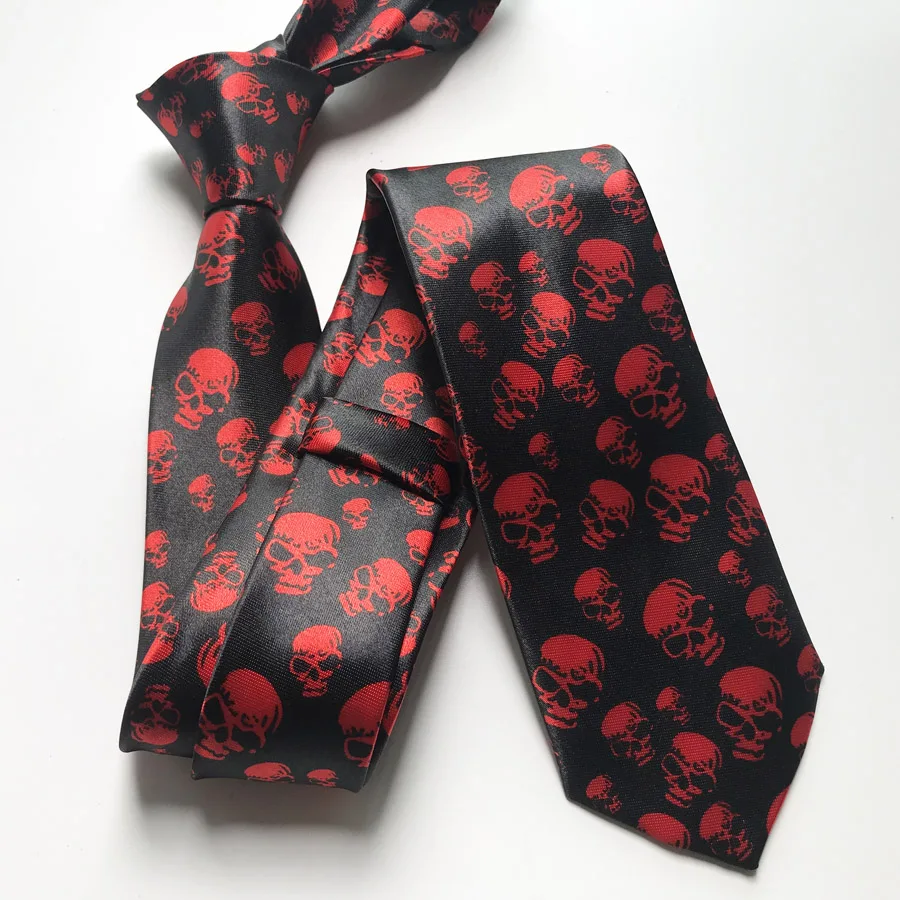 Fashion Men Skull Pattern Necktie Halloween Wedding Party Personality Ties Gravata