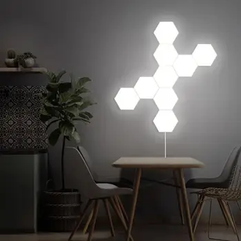 

12/16/22W Quantum Lamp Touch Sensitive Lighting Hexagonal Lamps Bedroom LED Night Light Restaurant 100-240V Magnetic Hexagons