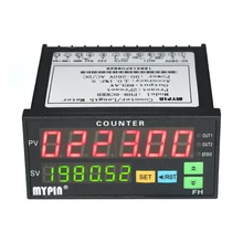 Многофункциональный двойной светодиодный Дисплей цифровой счетчик 90~ 265 В переменного тока/DC Длина метр с 2 реле Выход и импульсный PNP/NPN