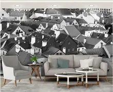 

3d wallpaper for walls in rolls Black and white buildings in european towns living room custom photo wallpaper 3d home decor