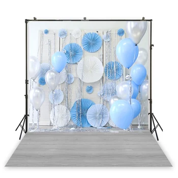 

HUAYI balloon and folding fan backdrop newborn background children birthday party backdrop art fabric back dropxt-6803