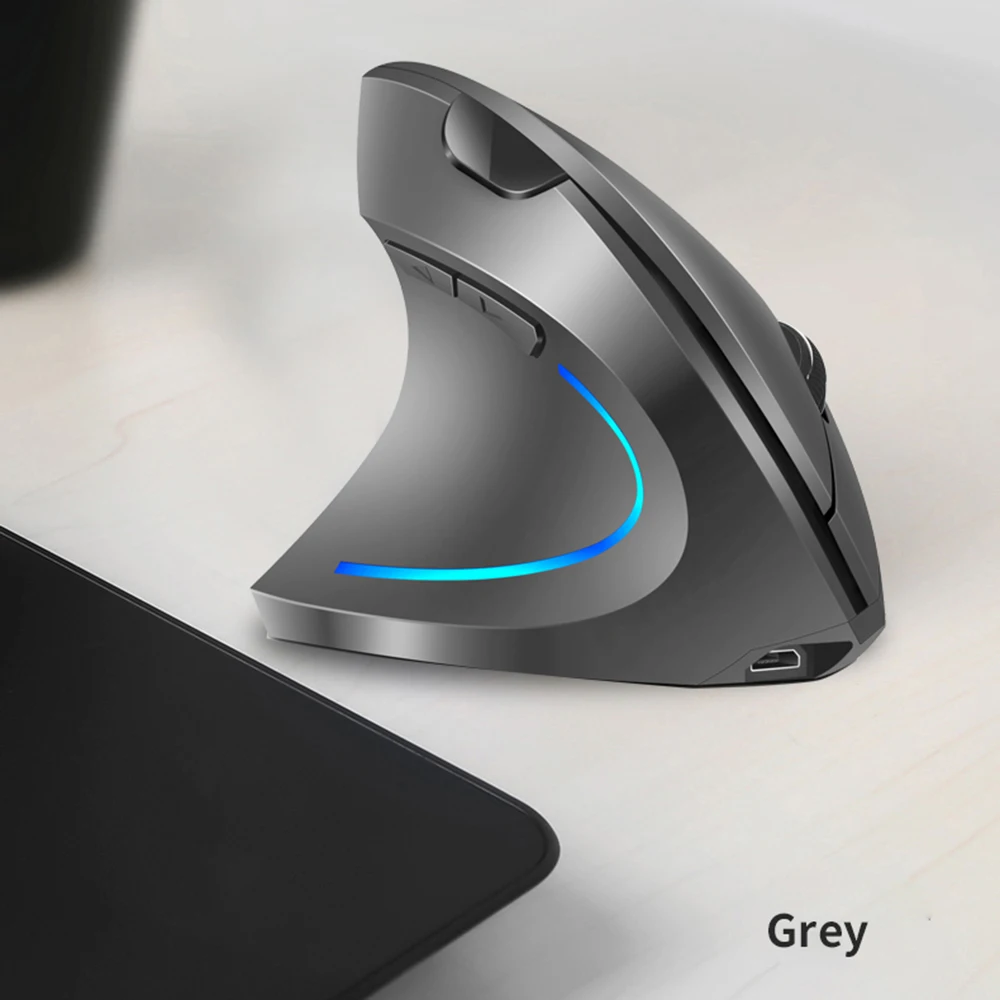 digital mouse 2.4G Wireless Vertical Mouse Rechargeable Upright Ergonomic Mouse 3 Adjustable DPI Levels RGB Flowing Light Plug N Play Mouse computer mouse gaming