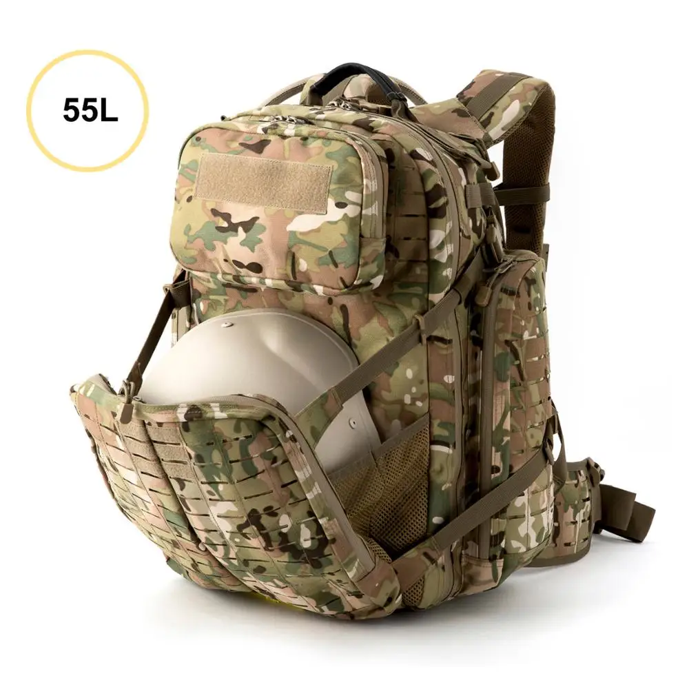 55L Outdoor Molle Military Tactical Bag Army Backpack Hiking Camping   D 