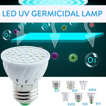 

E27 UV light sterilizer 3W 4W 5W 6W 7W LED GU10 UVC Bulb Kill Mite Germs E14 MR16 GU10 Germicidal Light Indoor Ultraviolet Lamp