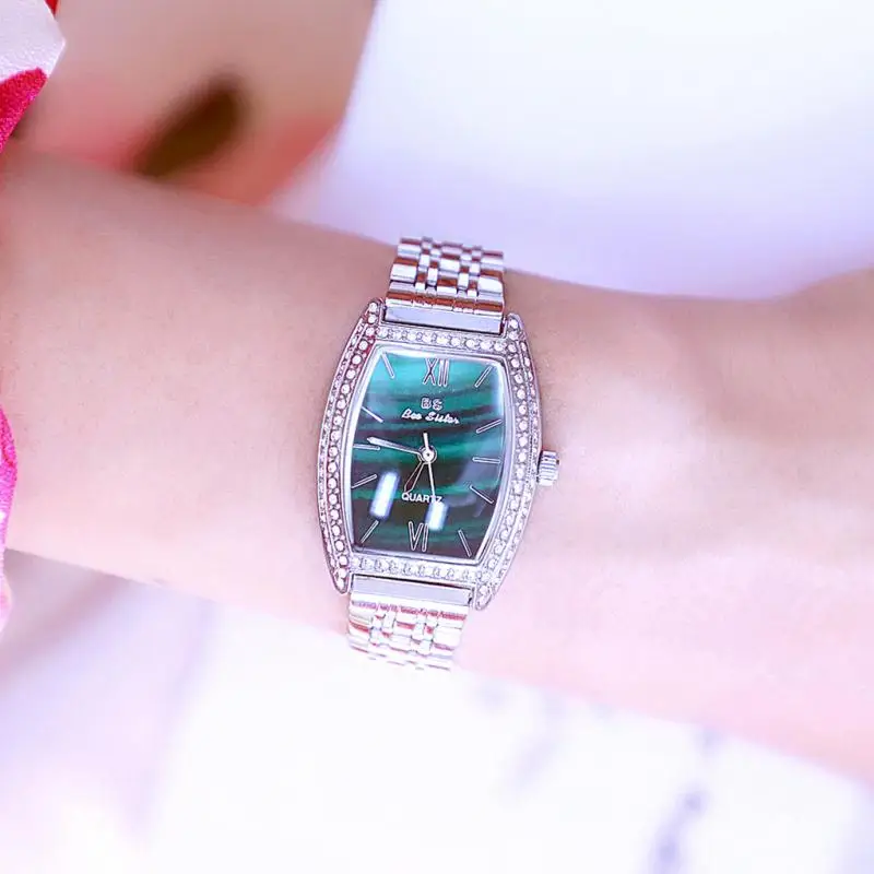 Bee Sister Reloj De Mujer 2023 New Luxury Brand Women Wrist Watches Small Green Classic Stainless Steel Fashion Watch For Ladies