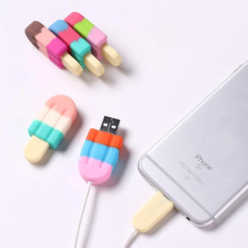 Ледяной стиль кабель протектор данных Linedel Cavo Per для iPhonex 6s 7 8 USB di Ricarica Linea Dati Kabelhaspel