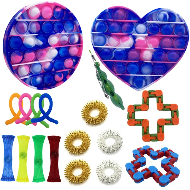 Kssvzz Lot De 12 Bagues Fidget Anti-Stress En Silicone – Jouets Sensoriels Pour Autisme Et TDAH, Silencieux, Concentration Et Soulagement Anxiété – Adultes Et Enfants