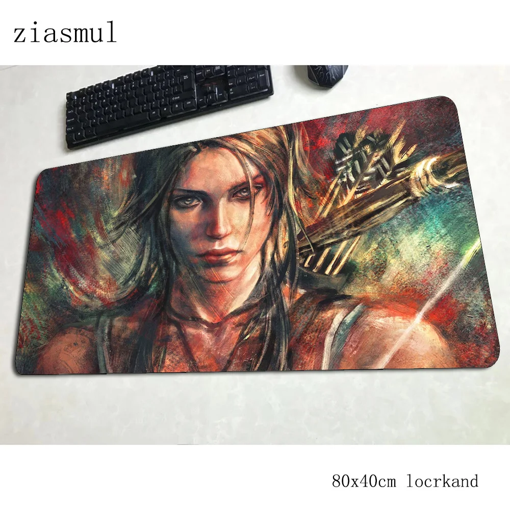 Tomb raider коврик для мыши 80x40 см компьютерная мышь игровой мат геймпад пк аниме игровой коврик для мыши офисный коврик для мыши