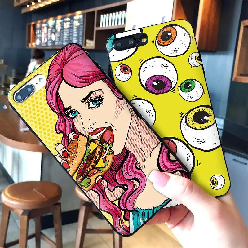 Pop Art женский роскошный черный чехол для samsung Galaxy S7 Edge S8 S9 S10 PLUS NOTE 8 9 M10 20 30 Чехол |