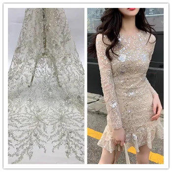 

High Quality Beaded Net Lace French Voile Guipure tulle mesh Lace Fabric For wedding Nigerian Party dress Accessories