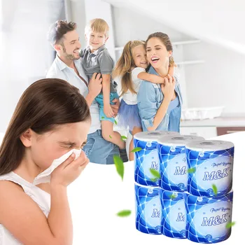 

White Toilet Paper Toilet Roll Tissue Roll Pack Of 6 3Ply Paper Towels Tissue White Hand Toilet Towels inodoro Roll Tissues Nap