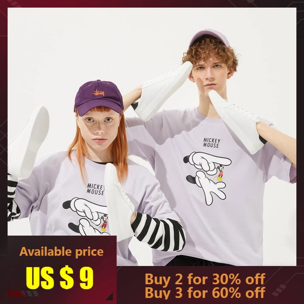 

Metersbonwe X Disney Jointly-designed T-shirt Male Female Mickey 2019 New Summer Loose Couple Short-sleeved T-shirt