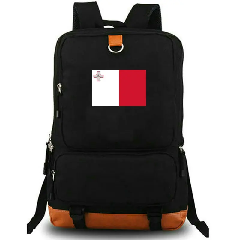 Malta Backpack Valletta Flag Schoolbag Mlt Country Banner Rucksack