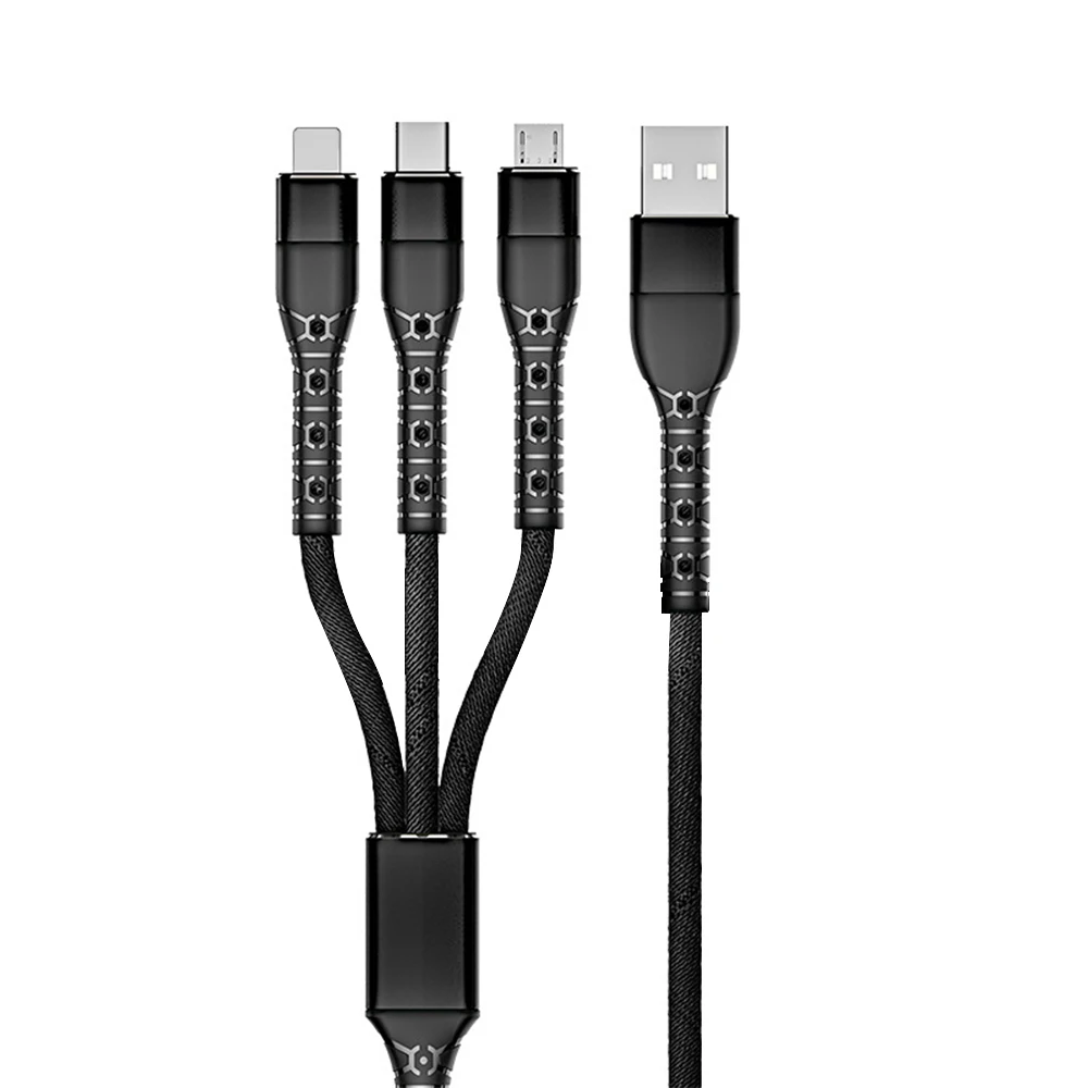 3 in 1 6A USB Cable Fast Charger Wire Type C/Micro USB/iOS Data Cable For Apple Android Xiaomi Huawei  Mobile Phone  Chargers3 in 1 USB Cable 6A Fast Charging Wire Quick Charger Type-C/Micro USB/iOS Data Cable For Apple Android Mobile Phone Accessories charger type for android Cables