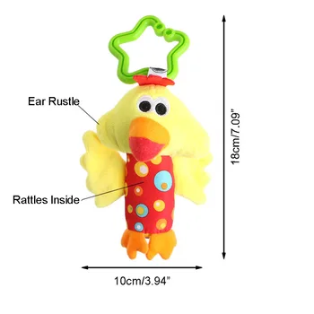 

Soft Plush Stroller Hanging Ring Bell Rattle Toys Baby Early Educational Doll Q6PD