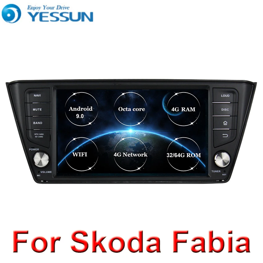 DSP Android 9 0 4 Гб ОЗУ 64 ПЗУ Восьмиядерный Автомобильный GPS для Skoda Fabia dvd плеер радио