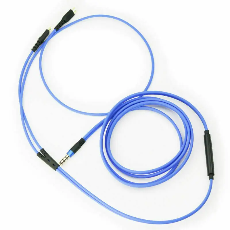 

Blue Cable Volume Remote & Mic For Sennheiser HD25 HD 25-1 HD25-1 II HD25-13 HD25-C OFC Wire
