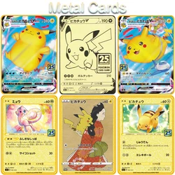 Cartes Pokemon Pikachu, 25ème carte en métal doré, Charizard Anime, jeux de combat, Collection, cadeaux de noël, jouets pour enfants 