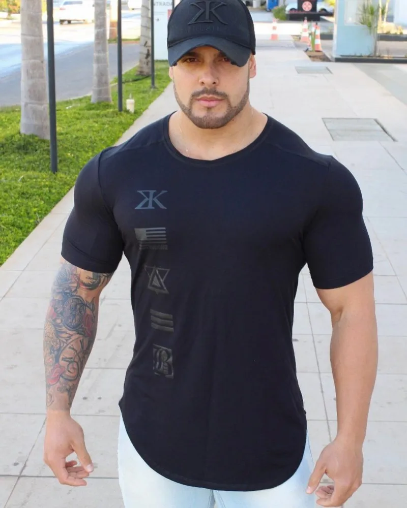 Мужская футболка для фитнеса, бодибилдинга, мышц, Мужская компрессионная рубашка с коротким рукавом, хлопковая футболка для бега, тренировочная Мужская футболка, Рашгард