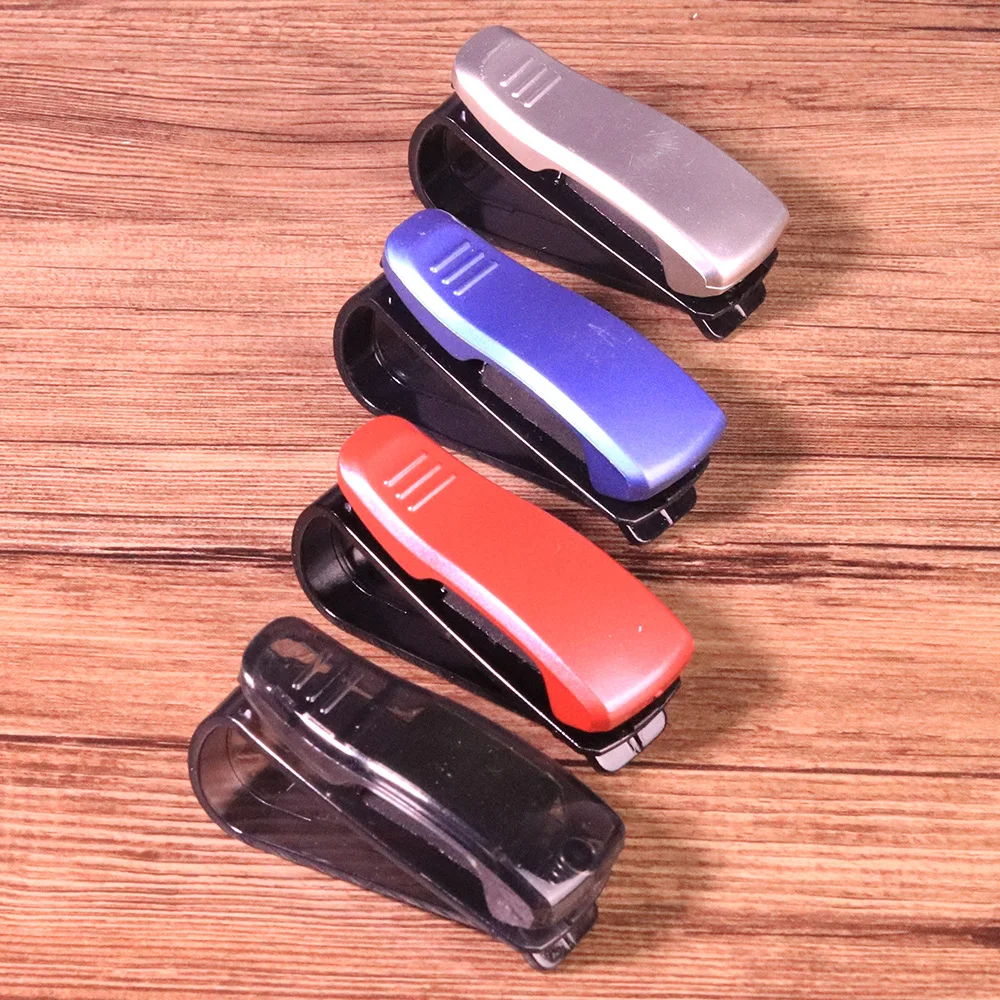 1Pc Sun Visor Sunglasses Eyeglasses Glasses Holder Clip Hanger Ticket Card Clip Fastener Holder Auto Car Interior Accessories  (5)