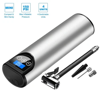 

150PSI Inflation pressure Rechargeable Air Pump Tire Inflator Portable Compressor Digital For bike/motorcycle tires