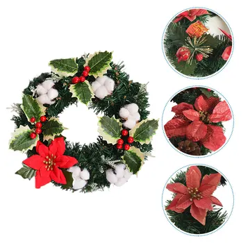 

1Pc Christmas Wreath Festival Decoration Party Wreath Prop for Hotel Party