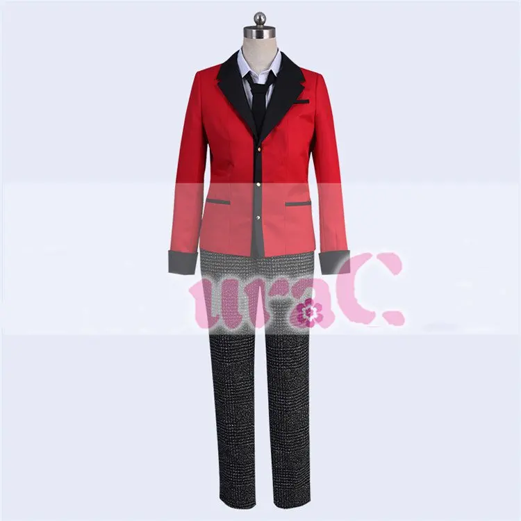 Аниме Kakegurui компульсивный игрок Косплей Костюм Suzui Ryota красный пальто брюки мальчики школьная форма костюм