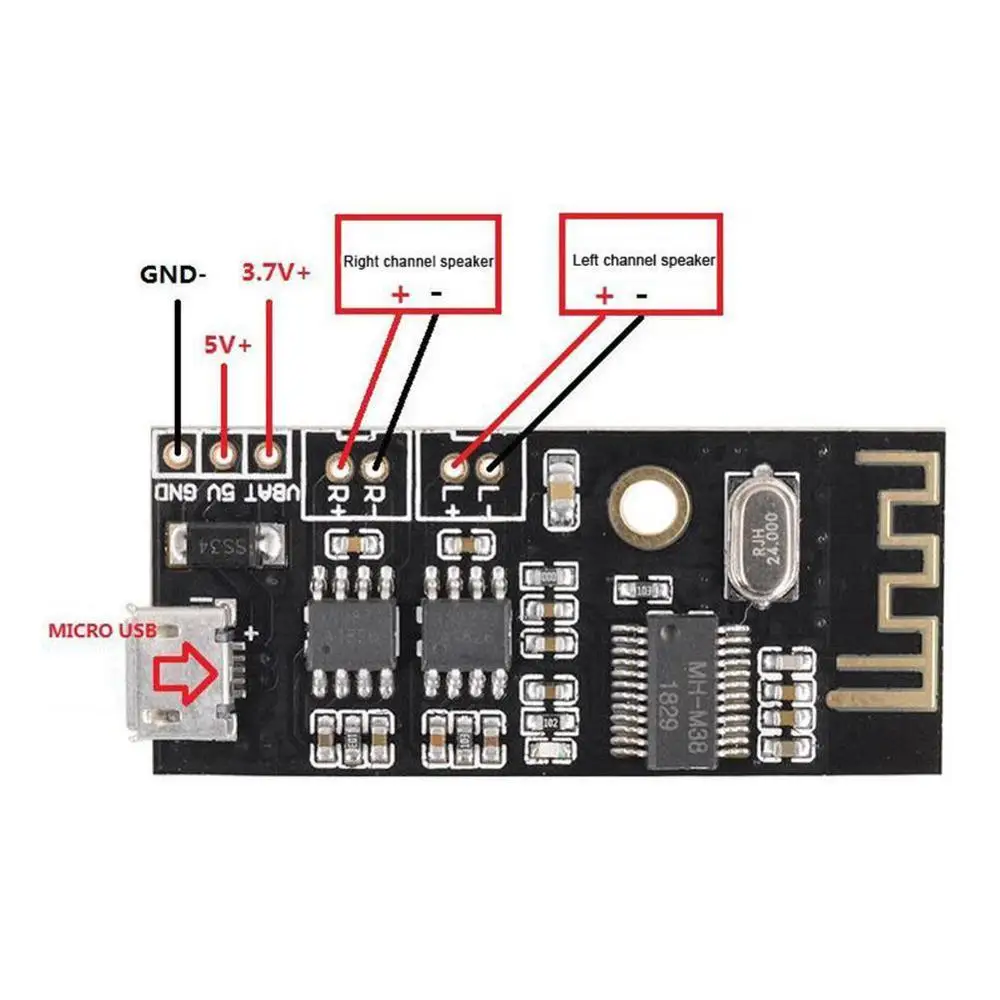 Bluetooth аудио приемник плата Bluetooth 4,2 универсальный модуль приемник беспроводной стерео музыкальный модуль динамик усилитель