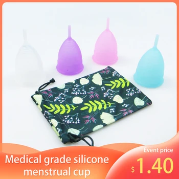 

Menstrual Cup Medical Grade Silicone Feminine Hygiene Reusable Women Health Period Cup 1Pcs Menstrual Lady Cup With Cloth Bag