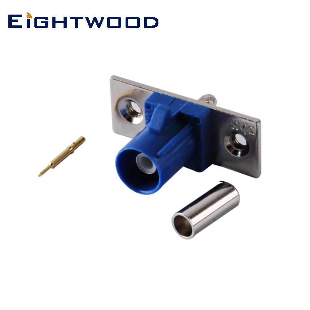 Eightwood 5 шт. Fakra C 2 отверстия Панель Крепление мужской RF разъем адаптер синий RG174, RG316 кабель для gps телематики или навигации