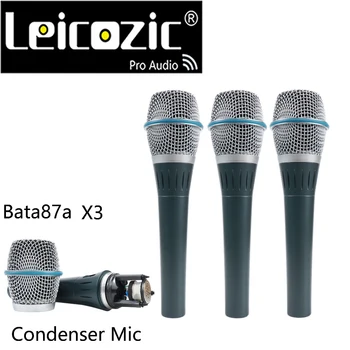 

Leicozic 3pcs BT87A Supercardioid Condenser Cable Professional Microphone Vocal Wired Condenser Microfono Mic
