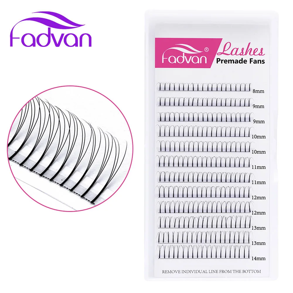 2cases/set Fadvan Premade Eyelash Extensions Eyelash Extension Supplies Private Label 3d/5d Fans False Eyelashes