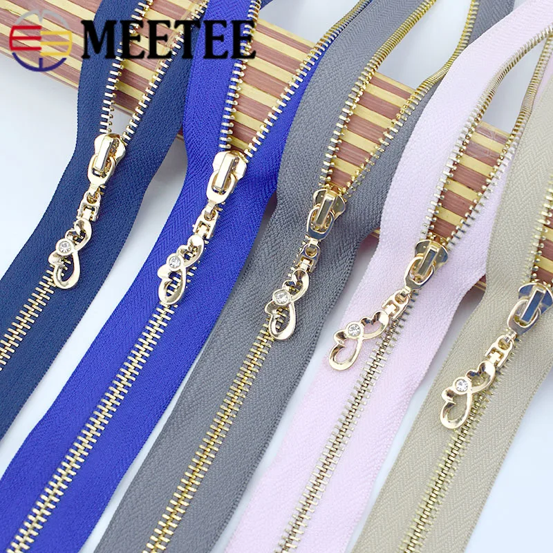 Meetee 2 шт. металлическая молния 5#85 см длина золотые зубы открытый конец молния для пуховика пальто швейная одежда DIY аксессуары ручной работы