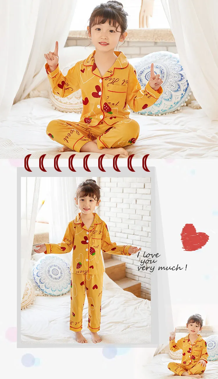 cheap plus size pajama sets Kids Pajamas Sets Girls Cartoon Pattern Night Suit Children Sleepwear Pyjamas kids Cotton Nightwear 2-12Y Teens Clothes Homewear best nightgowns