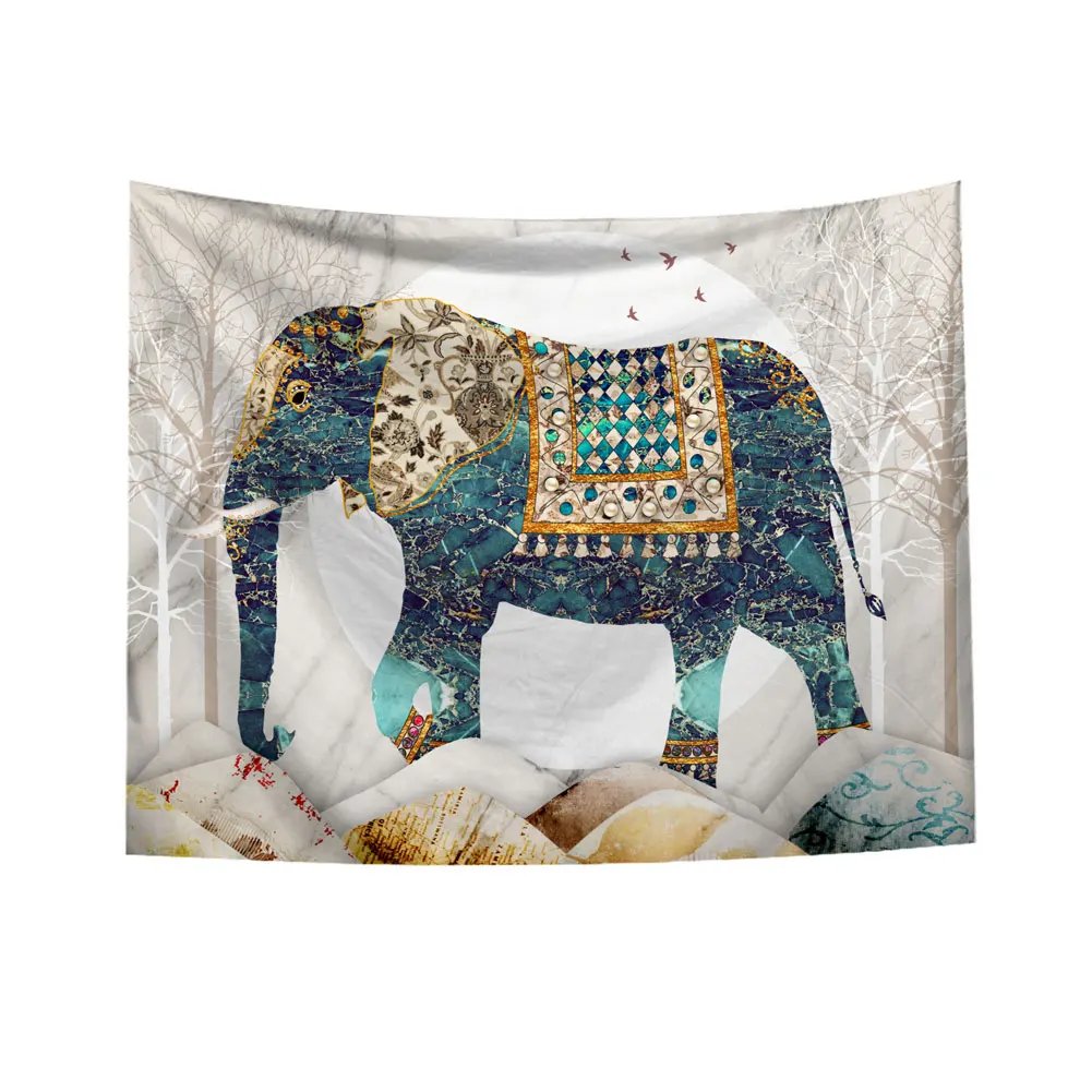 Британская индийская винтажная картина слона гобелен настенная Мандала покрывало в стиле хиппи пляжное полотенце