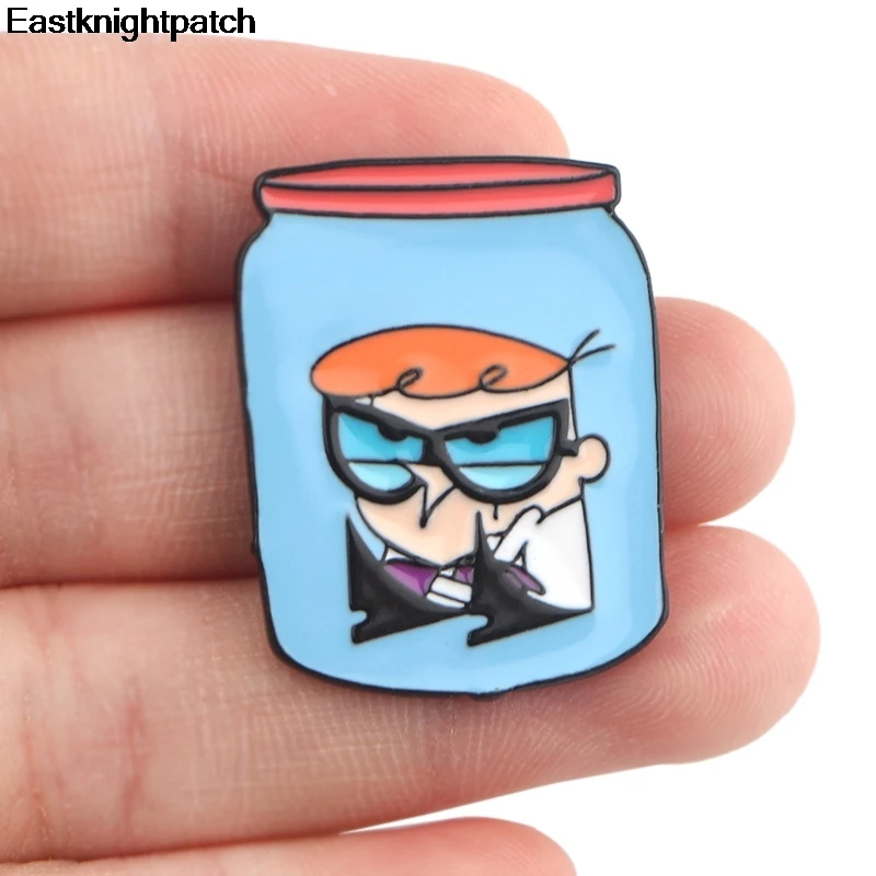 Dexter's Lab забавная эмалированная булавка рубашка с пряжкой булавки и броши для детей мультфильм Нагрудный значок Ювелирные изделия Подарки E0944