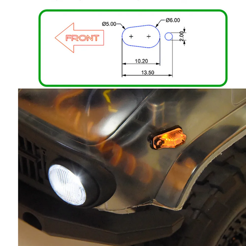 Peças do Carro Conjunto para 1 Grade Dianteira Transformar Luzes Traseiras Capa - 10 Axial Scx10 ii Umg10 4x4 6x6 rc Acessórios 13 para 1 10 axial scx10 ii umg10